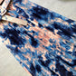 Heißer Rock, gebatikte Tintenspritzer, bedruckter Gürtel, langer Faltenrock in den Sternen 3691