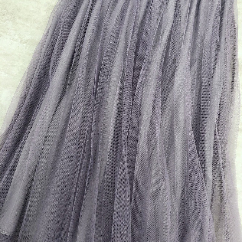 High waist skirt, pleated net gauze skirt, elastic waist puffy fairy skirt A-line skirt  3683