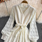 Stand collar lace dress fashion slim bottomed skirt  3769