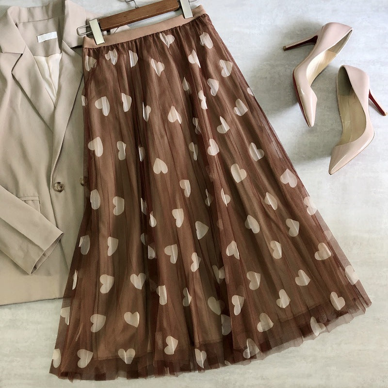 Feenkleid mit Liebesprint, lässiger Faltenrock 3706 