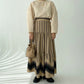 New skirt, stitching retro polka-dot print skirt, wavy pattern high waist long cake skirt  3678