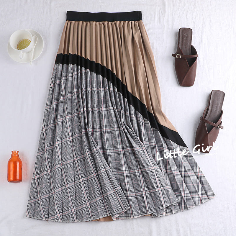 Plaid skirt, vintage pleated skirt, classic skirt  3680