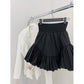 Splicing bubble flower bud cloud skirt, spring skirt, high waist A-line skirt  3666