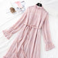 Gentle wind wood ear Chiffon bottomed long skirt temperament  3792