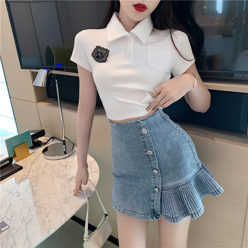 Denim skirt, high-waisted skirt ,mermaid skirt  3644