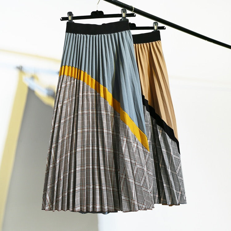 Plaid skirt, vintage pleated skirt, classic skirt  3680