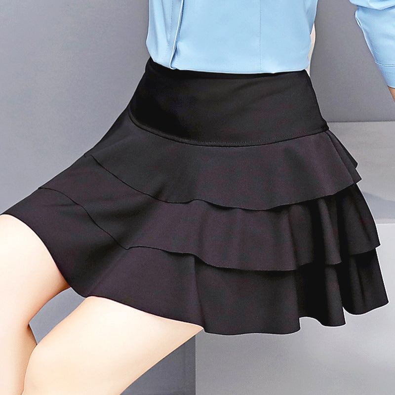 New style, large size chiffon skirt, pleated elastic high waist, A-line bottom skirt  3660