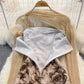 French fairy skirt super fairy rose printing gentle wind split skirt  3745