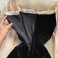 Samtkleid mit hoher Taille und eckigem Ausschnitt 3765