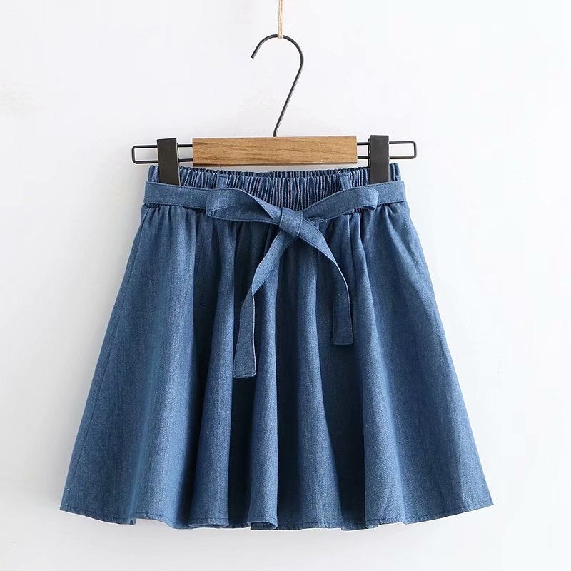 New style, sweet, little fresh denim skirt, students elastic-waisted MINI skirt  3613