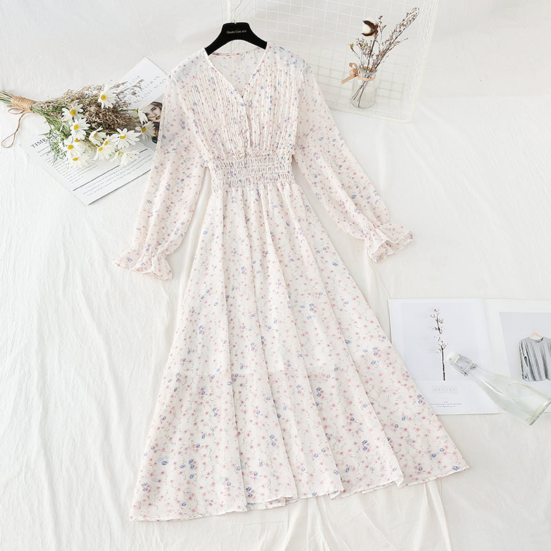 Blumenkleid, sanfter Wind, schlankes Temperament, schmaler Rock 4088
