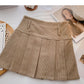 Aging foreign style high waist corduroy A-shaped skirt  5305