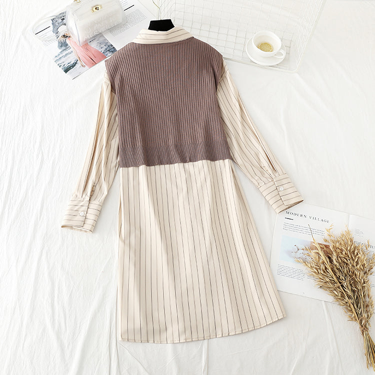 Gestreiftes Hemd + Strickweste, zweiteiliges College-Englisch-Set 3896