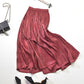 Luminous copper ammonia silk half skirt, pearlescent pleats bright silky skirt, midi A line skirt  3591