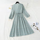 Floral dress gentle wind slim temperament Chiffon Skirt  4082