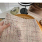 Jupe portefeuille taille haute en tweed rétro à carreaux Gas 5503