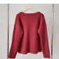 Single breasted V-neck Vintage sweater cardigan  6179