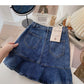 A-line skirt with new Korean design and thin Ruffle edge  5618