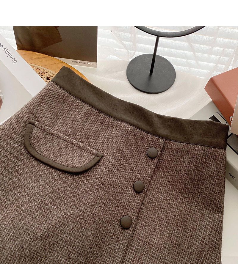 Neuer personalisierter dünner Split-Rock mit hoher Taille im koreanischen Stil 5544