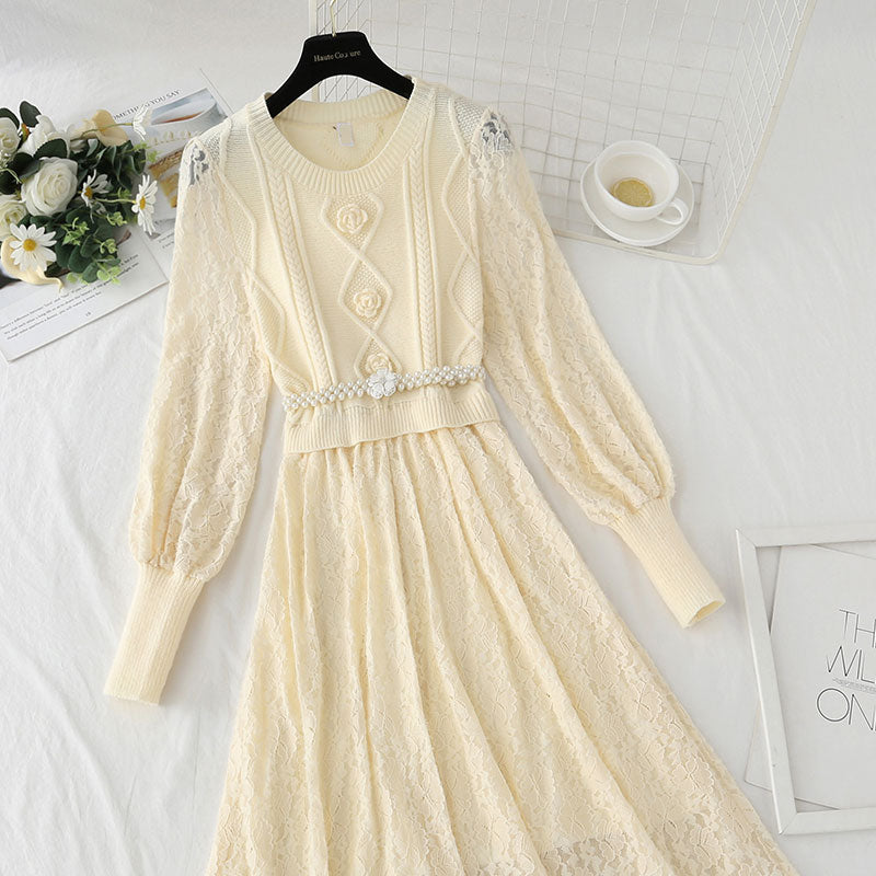 New patchwork lace backed dress  4431