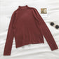 Stehkragen-Pullover Damen Solid Slim Langarm Pullover Top 6454