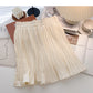 Foreign style solid color pleated high waist A-shaped skirt  5457