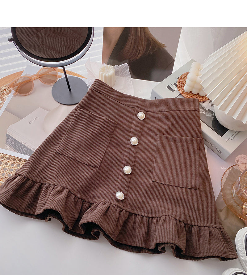 New Korean fashion slim Ruffle Skirt  5332