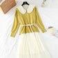New loose Pullover Sweater + long skirt with mesh backing  3948