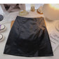 Versatile slim fashion PU leather skirt to prevent light loss  5346