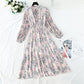 The new female Floral Chiffon dress is slim at the waist  4545