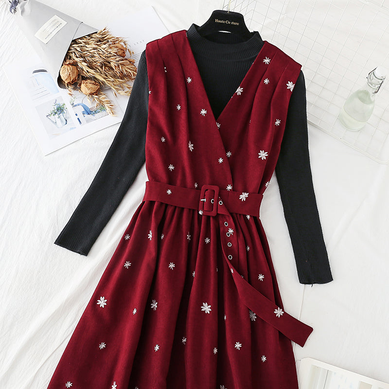 New dress autumn winter christmas fashion suit two-piece skirt  4567