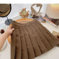Korean version of age reducing college style solid color high waist A-shaped skirt  5381