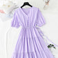 Lace up waist to show thin temperament French minority Retro  4177