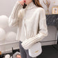 Retro High Neck Japanese sweater for women to wear Hong Kong Style  4912
