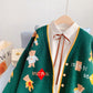 Little bear sweater cardigan V-neck knitted jacket  5064