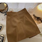 Jupe en cuir taille haute irrégulière enveloppante aux hanches, petite taille, en forme de A, 5541