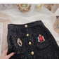Small fragrant wind tweed A-shaped skirt  5368