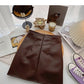 Korean solid color versatile fashion high waist PU leather bag hip skirt  5520