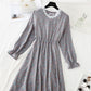 Korean cut waist lace up Floral Dress  4824