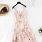 Strapskleid Floral Chiffon Fischschwanz Lotusblatt Seitenlänge 4116