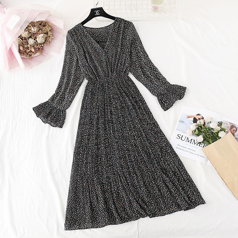 Neuer Stil, kleiner, frischer, französischer, langer Retro-Faltenrock Kikyo-Rock 4523
