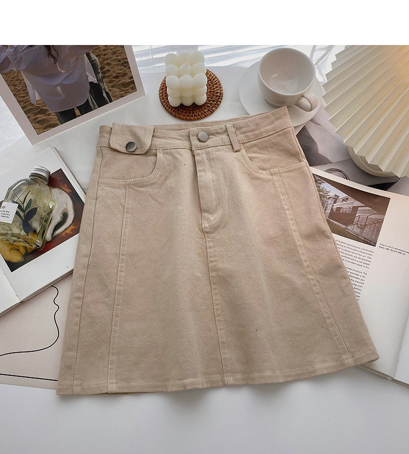 Fashion Hong Kong style leisure Retro High Waist Skirt  5487