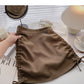 High waist drawcord strap design Hip Wrap Skirt  5280