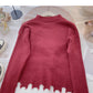 Loser vielseitiger Pullover mit Rundhalsausschnitt, unregelmäßiges kurzes Top 6183