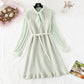 Sweater vest vest skirt with chiffon bottomed shirt set  3804
