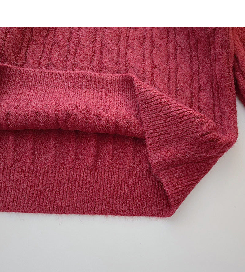 Design Sense personalisierter Diagonalknopf-Rundhals-Pullover mit vielseitigem Oberteil 6032