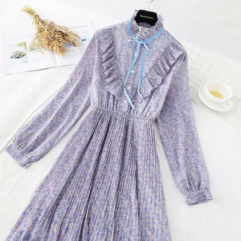 The new waist is slim. Chiffon pleated skirt  3846