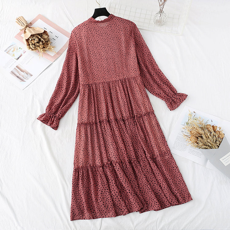 French retro loose bottomed doll long skirt A-line skirt  3984