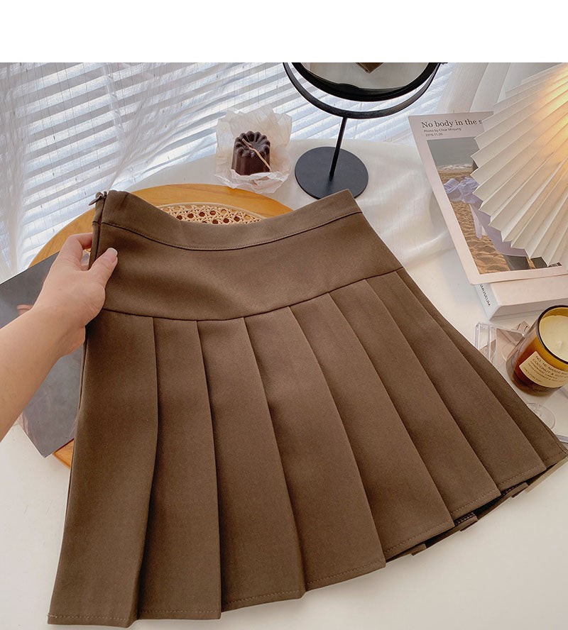 Nouvelle jupe taille haute polyvalente coréenne slim A-line 5386