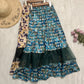 polka dot print splicing mesh drape feeling gauze skirt  3688